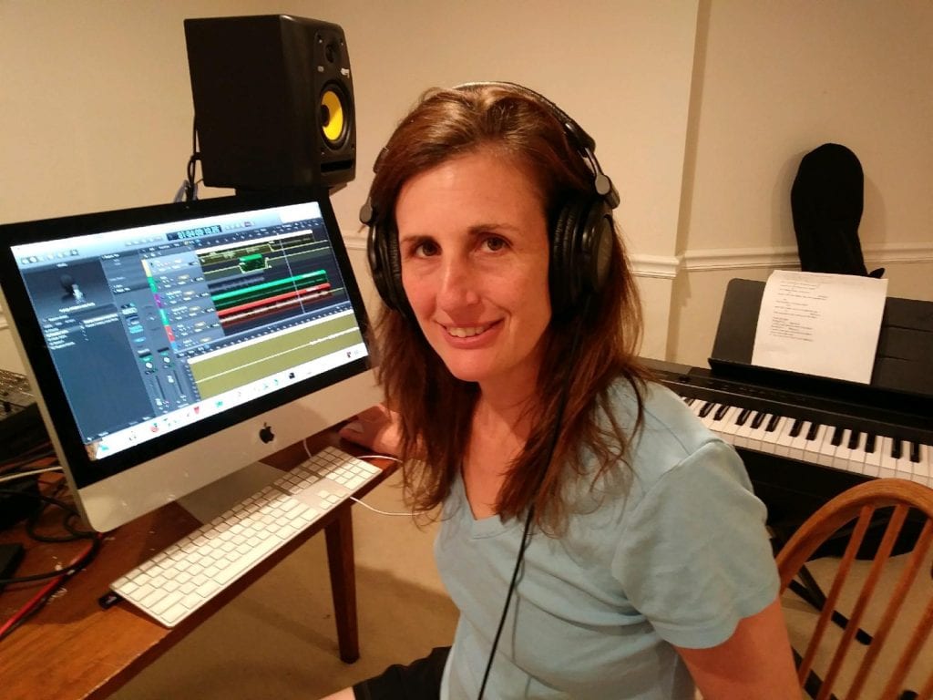 Kristin Cotts working in the studio.