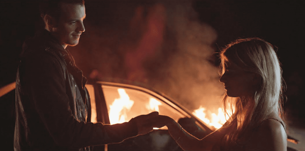 Nathan Keyes and Annabel Graham as Felix and Isabel in The Ravine