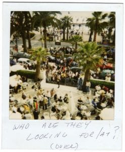 Fans outside the Carlton Hotel in Cannes looking for the King of Pop.